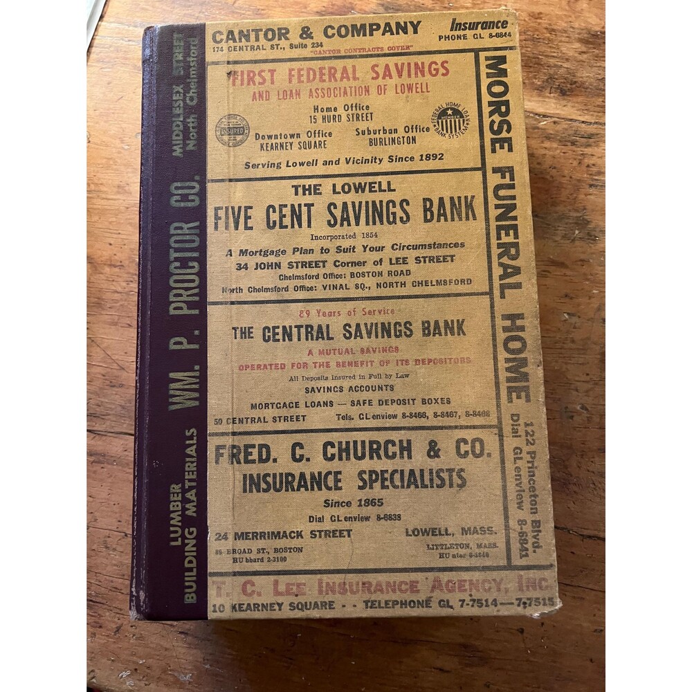 1960 Lowell MA City Directory: Genealogy & Business Listings